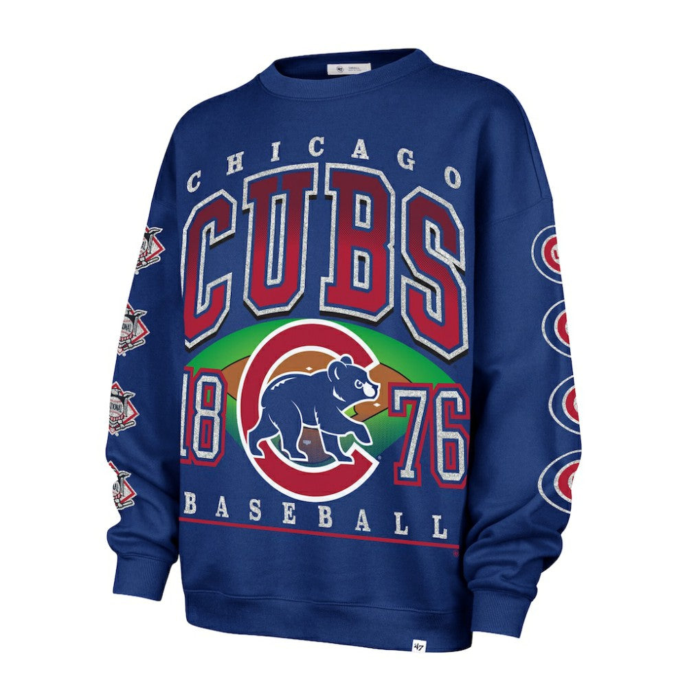 Chicago Cubs '47 Women's Trendy Team Go Big Oversized Sweatshirt Online