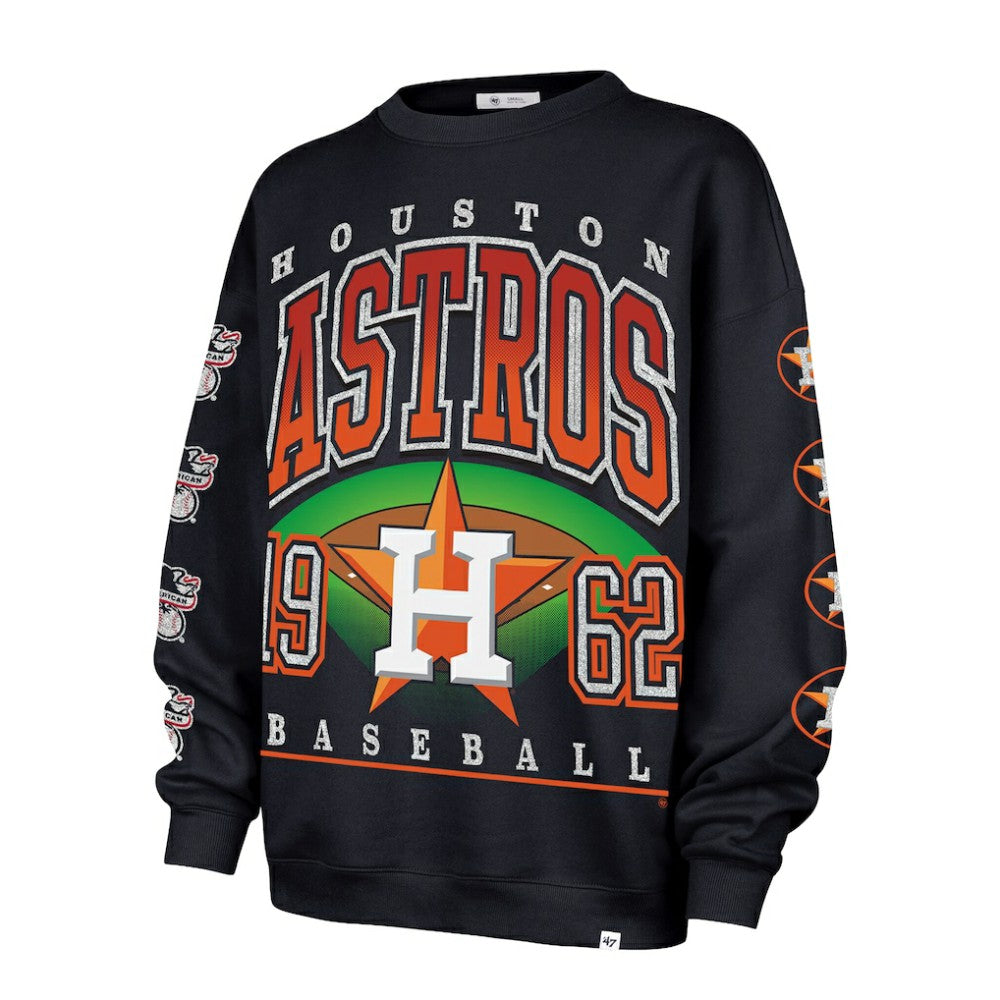 Houston Astros '47 Women's Trendy Team Go Big Oversized Sweatshirt Discount