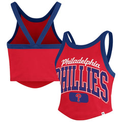 Philadelphia Phillies '47 Women's Trendy Team Rally Sporty Cropped Racerback Tank Top Discount