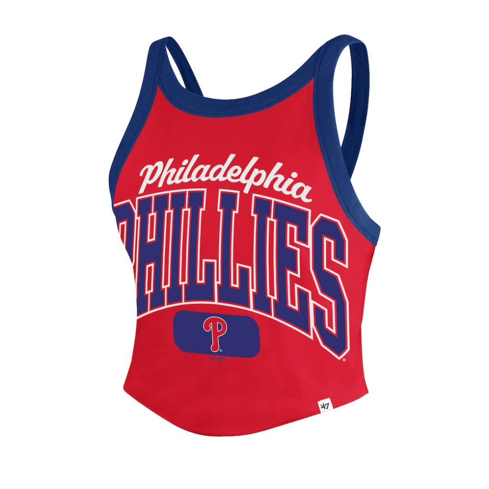 Philadelphia Phillies '47 Women's Trendy Team Rally Sporty Cropped Racerback Tank Top Discount