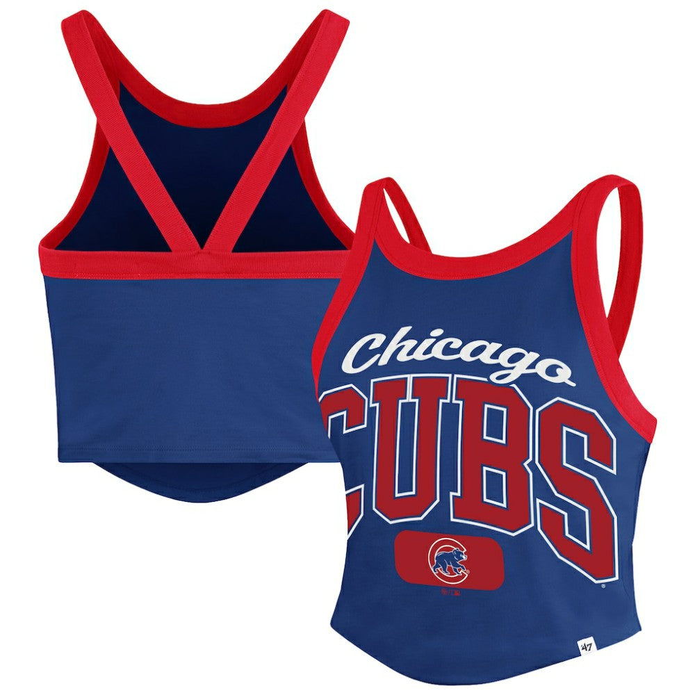 Chicago Cubs '47 Women's Trendy Team Rally Sporty Cropped Racerback Tank Top for sale