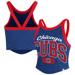 Chicago Cubs '47 Women's Trendy Team Rally Sporty Cropped Racerback Tank Top for sale