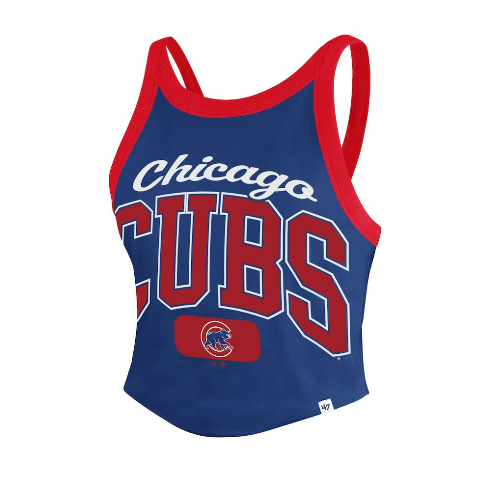 Chicago Cubs '47 Women's Trendy Team Rally Sporty Cropped Racerback Tank Top for sale