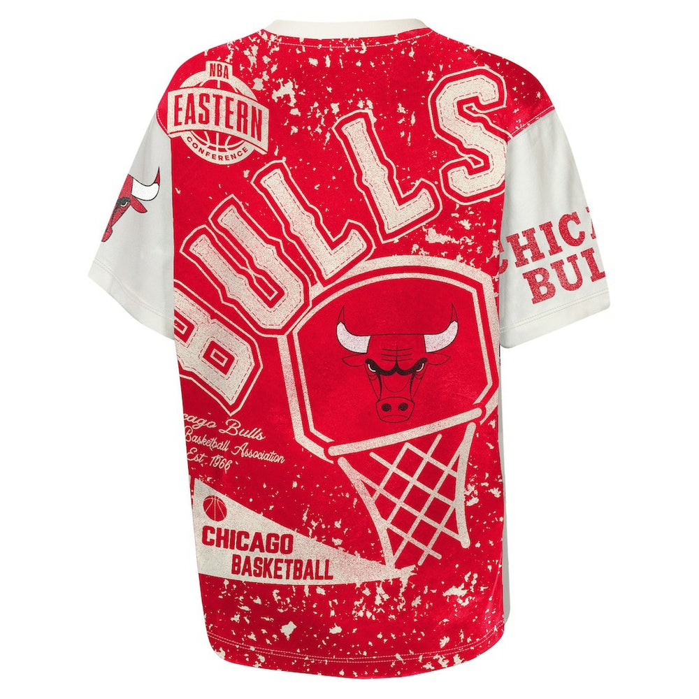 Chicago Bulls Outerstuff Youth Top Player All-Over-Print T-Shirt Cream