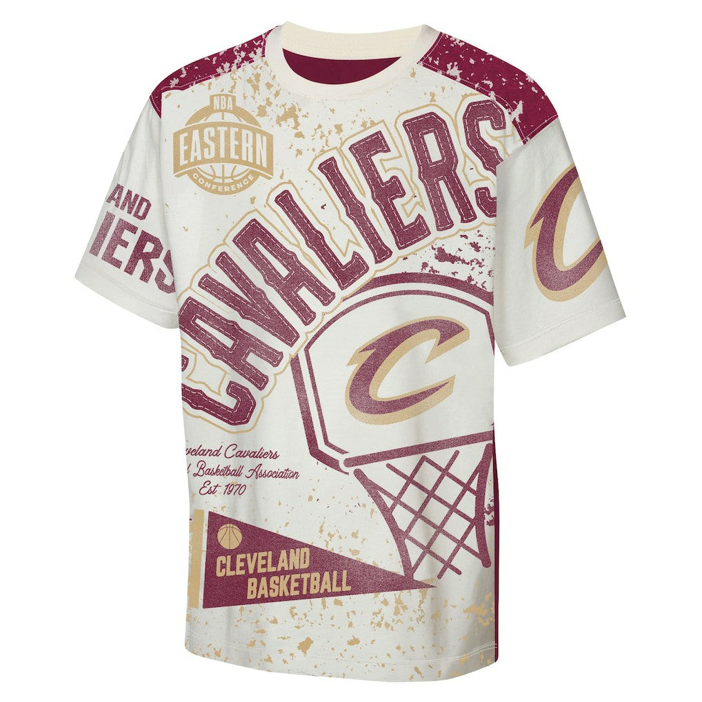 Cleveland Cavaliers Outerstuff Youth Top Player All-Over-Print T-Shirt Cream