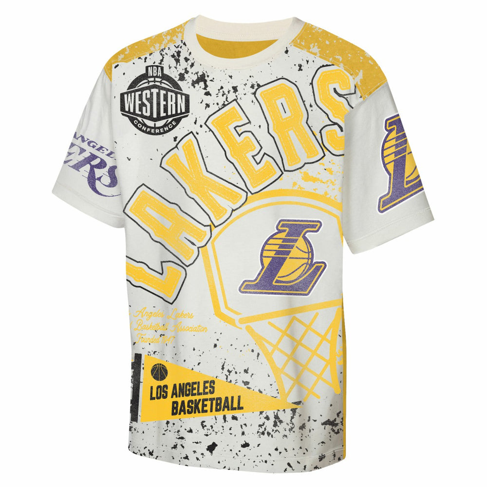 Los Angeles Lakers Outerstuff Youth Top Player All-Over-Print T-Shirt Cream