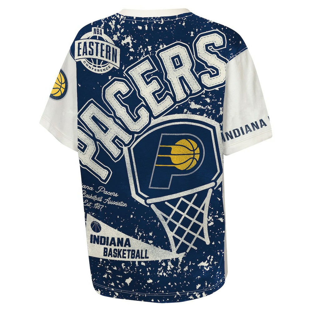 Indiana Pacers Outerstuff Youth Top Player All-Over-Print T-Shirt Cream