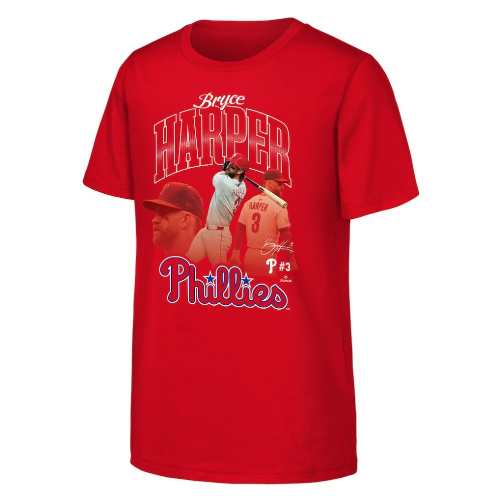 Bryce Harper Philadelphia Phillies Outerstuff Youth Triple Player Graphic T-Shirt Sale