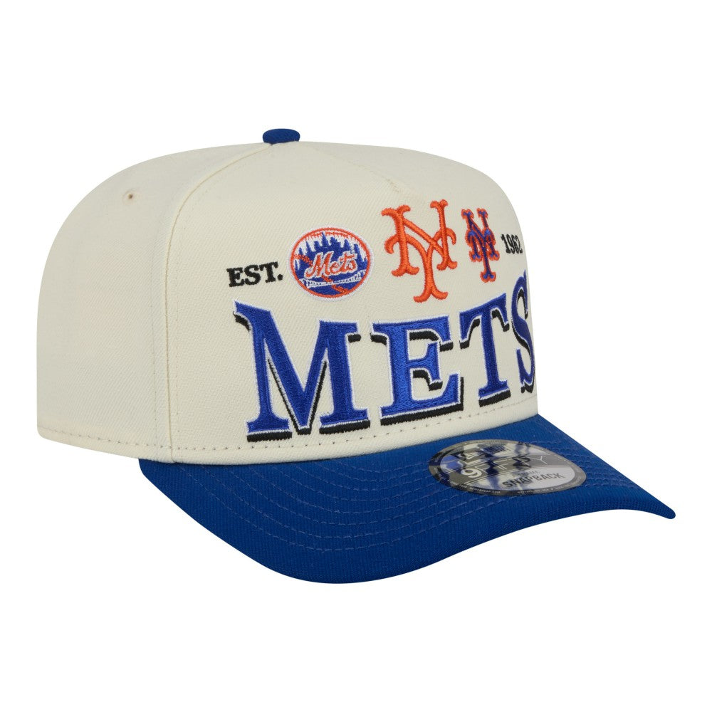 New York Mets New Era Throwback Tri-Hit A-Frame 9FIFTY Adjustable Hat Outlet
