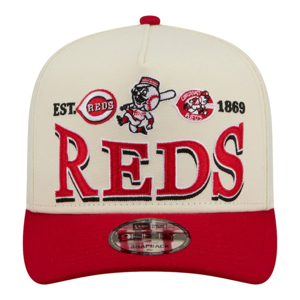 Cincinnati Reds New Era Throwback Tri-Hit A-Frame 9FIFTY Adjustable Hat Sale