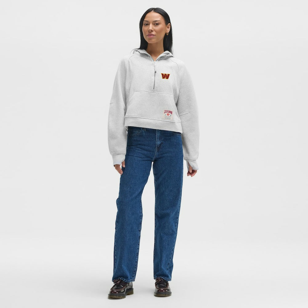 Washington Commanders lululemon Women's Scuba Oversized Half-Zip Hoodie - Heathered Core Ultra Light Grey - NFL