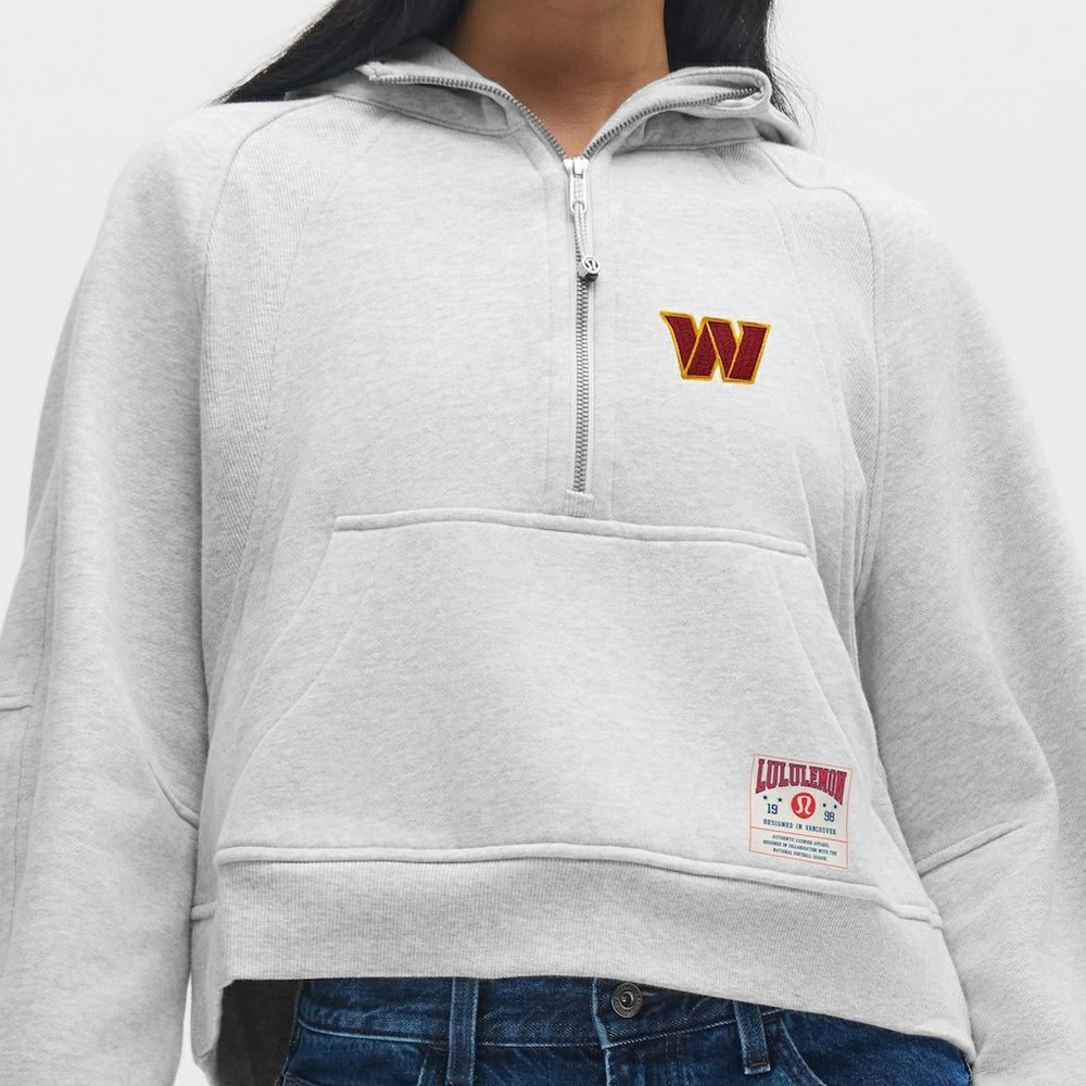 Washington Commanders lululemon Women's Scuba Oversized Half-Zip Hoodie - Heathered Core Ultra Light Grey - NFL