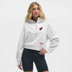 Arizona Cardinals lululemon Women's Scuba Oversized Half-Zip Hoodie - Heathered Core Ultra Light Grey - NFL