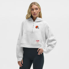Cleveland Browns lululemon Women's Scuba Oversized Half-Zip Hoodie - Heathered Core Ultra Light Grey - NFL