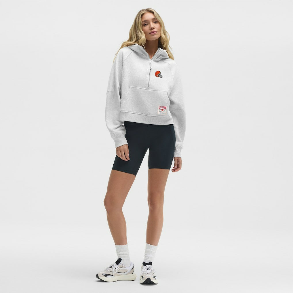 Cleveland Browns lululemon Women's Scuba Oversized Half-Zip Hoodie - Heathered Core Ultra Light Grey - NFL