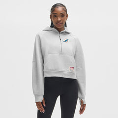 Miami Dolphins lululemon Women's Scuba Oversized Half-Zip Hoodie - Heathered Core Ultra Light Grey - NFL