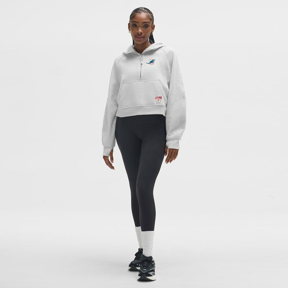 Miami Dolphins lululemon Women's Scuba Oversized Half-Zip Hoodie - Heathered Core Ultra Light Grey - NFL
