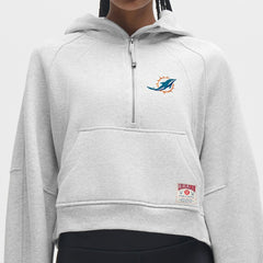 Miami Dolphins lululemon Women's Scuba Oversized Half-Zip Hoodie - Heathered Core Ultra Light Grey - NFL