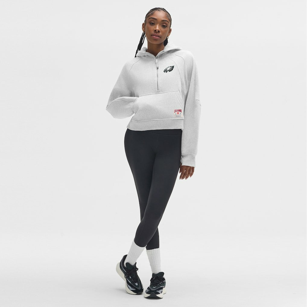 Philadelphia Eagles lululemon Women's Scuba Oversized Half-Zip Hoodie - Heathered Core Ultra Light Grey - NFL