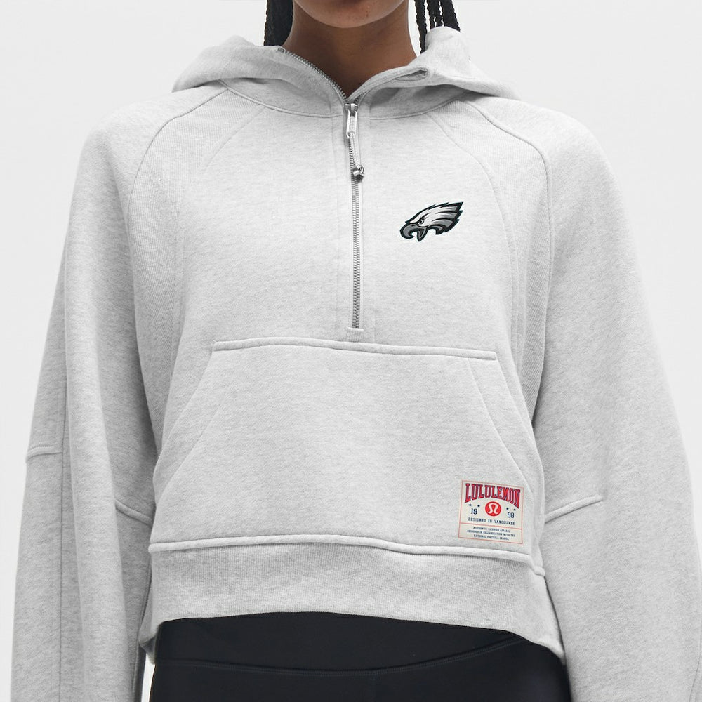 Philadelphia Eagles lululemon Women's Scuba Oversized Half-Zip Hoodie - Heathered Core Ultra Light Grey - NFL