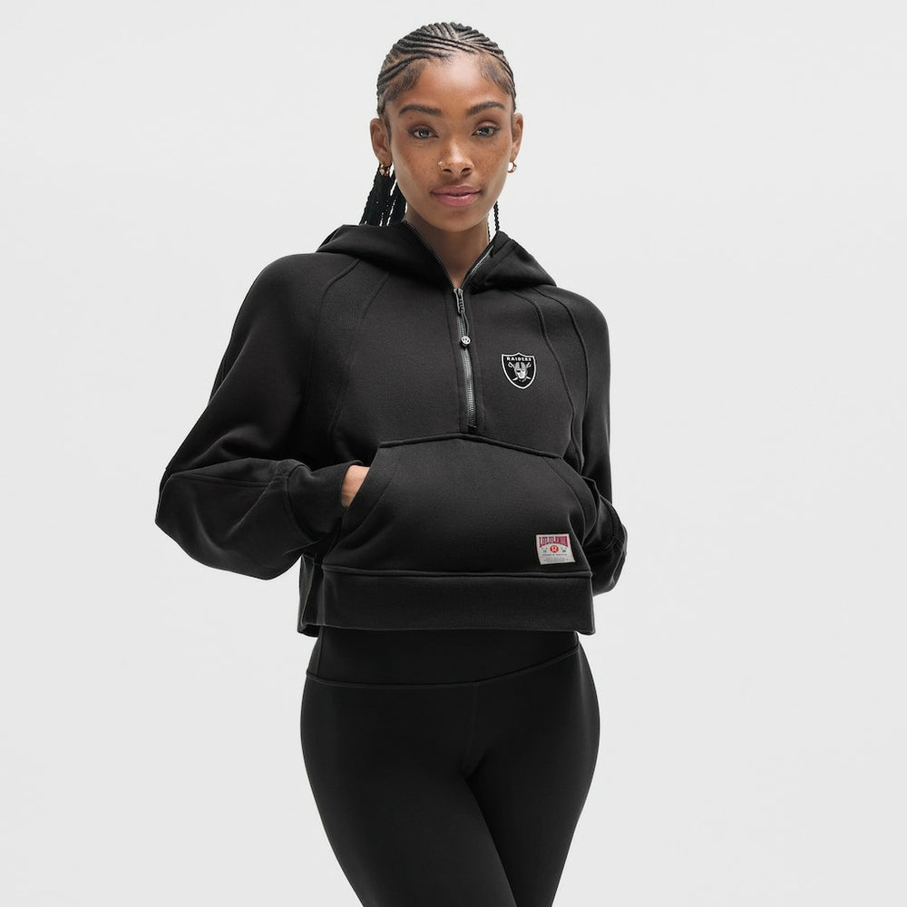 Las Vegas Raiders lululemon Women's Scuba Oversized Half-Zip Hoodie - Black - NFL