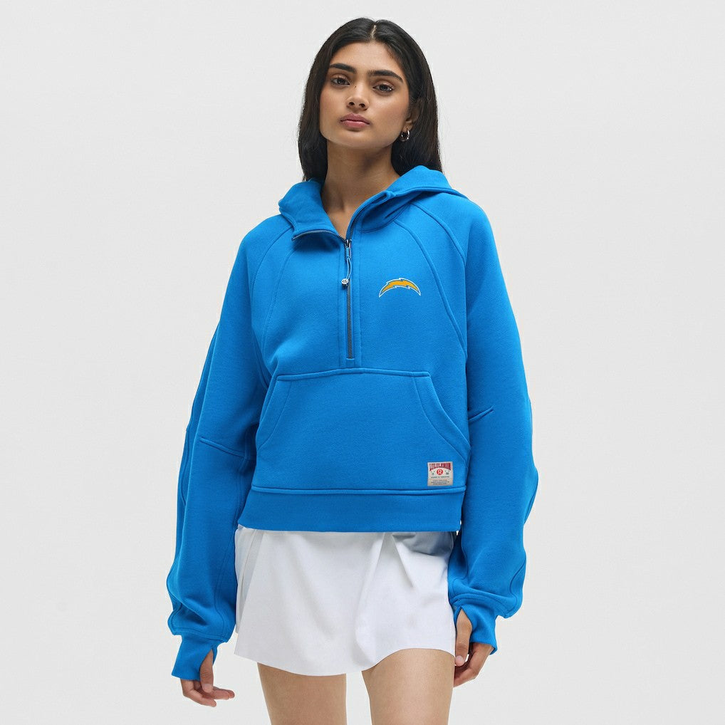 Los Angeles Chargers lululemon Women's Scuba Oversized Half-Zip Hoodie - Beaming Blue - NFL