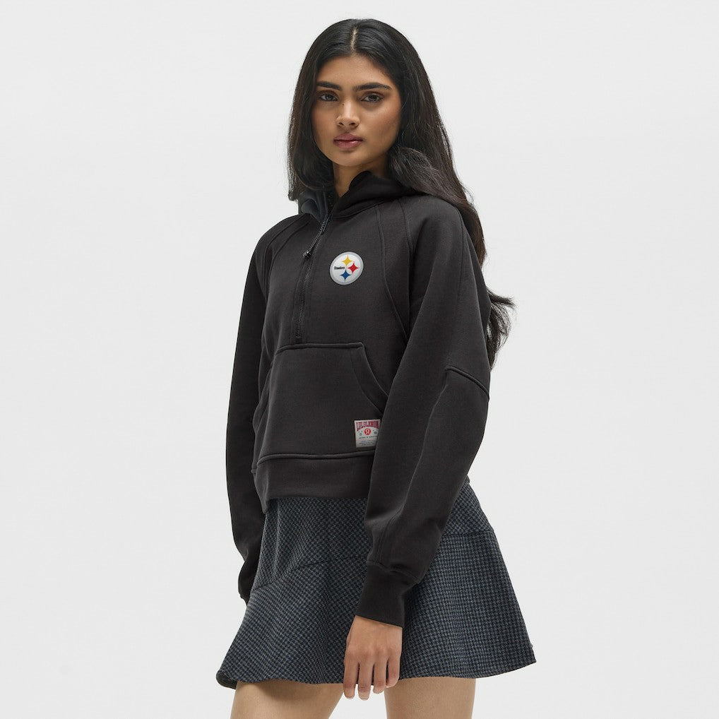 Pittsburgh Steelers lululemon Women's Scuba Oversized Half-Zip Hoodie - Black - NFL