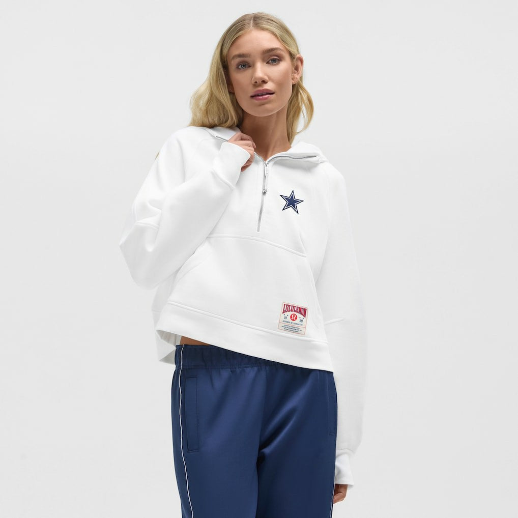Dallas Cowboys lululemon Women's Scuba Oversized Half-Zip Hoodie - White - NFL