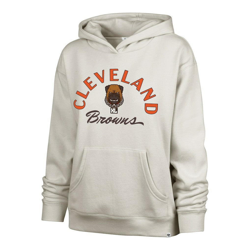 Cleveland Browns '47 Women's Dawg Pound XL Whirlwind Naomi Pullover Hoodie - Cream - 47 brand