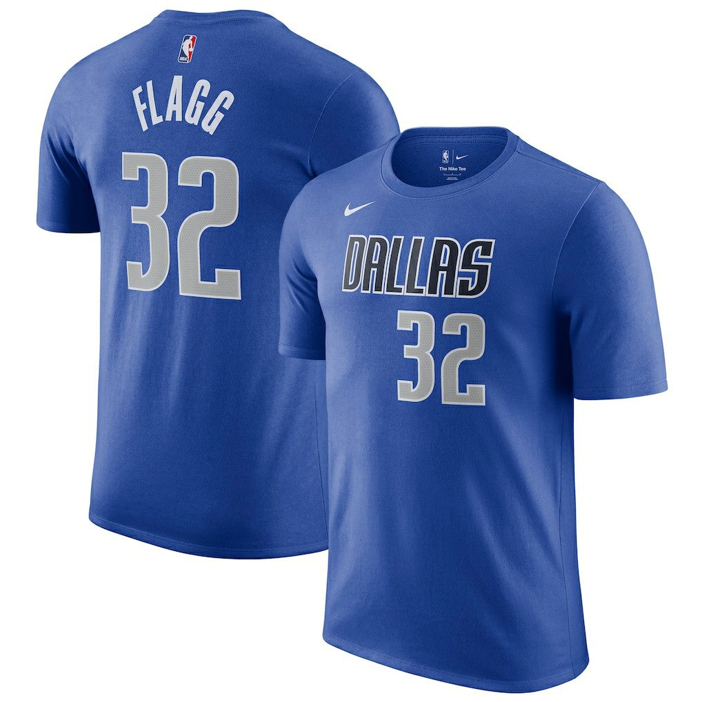Nike Cooper Flagg Dallas Mavericks 2025 NBA Draft Icon Name & Number T-Shirt Blue