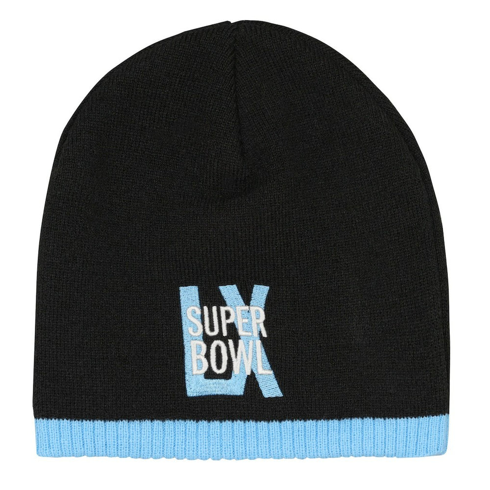 Super Bowl LX Outerstuff Youth Uncuffed Knit Hat - Black - NFL