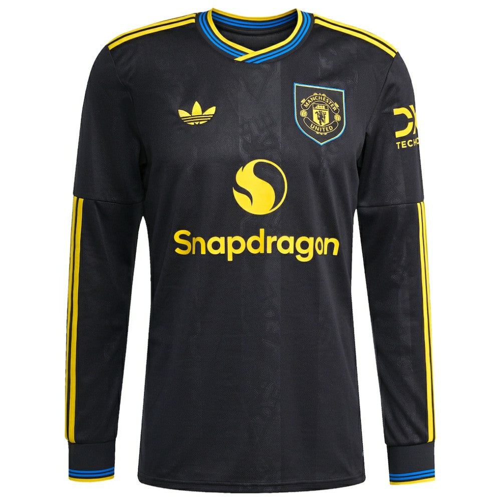 Adidas - Manchester United 2025/26 Third Replica Long Sleeve Jersey - Black