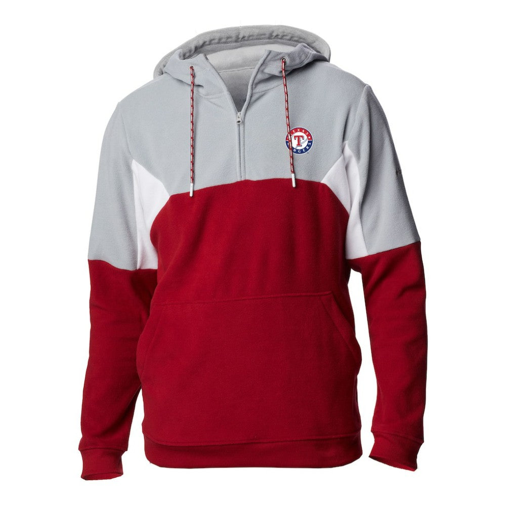 Texas Rangers Columbia Men's Lodge Fleece Quarter-Zip Hoodie for sale