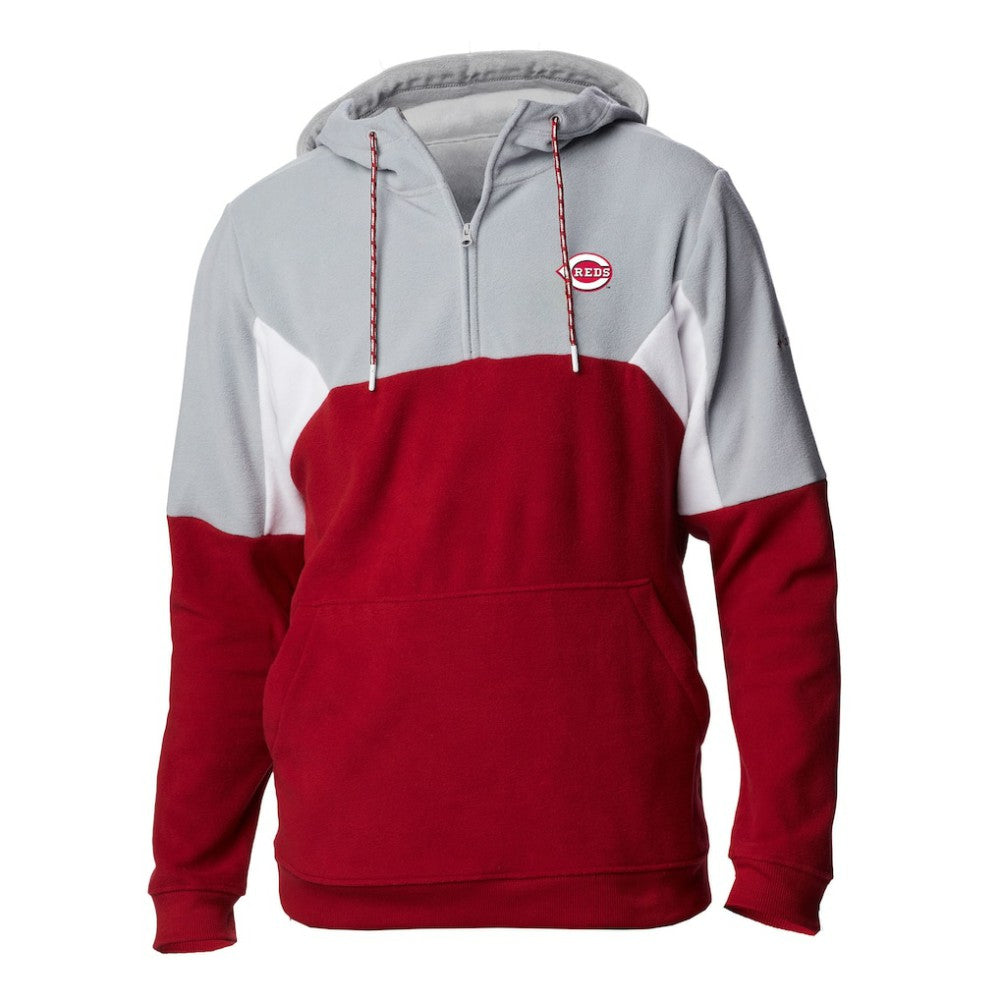 Cincinnati Reds Columbia Men's Lodge Fleece Quarter-Zip Hoodie Outlet