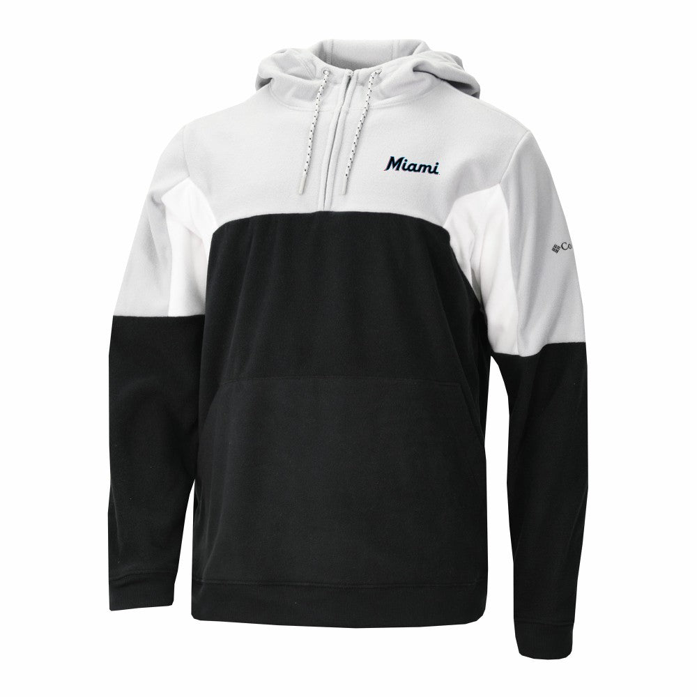 Miami Marlins Columbia Lodge Fleece Quarter-Zip Hoodie for sale