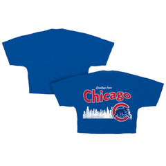 Chicago Cubs Fanatics Women's Skyline Cropped T-Shirt Sale