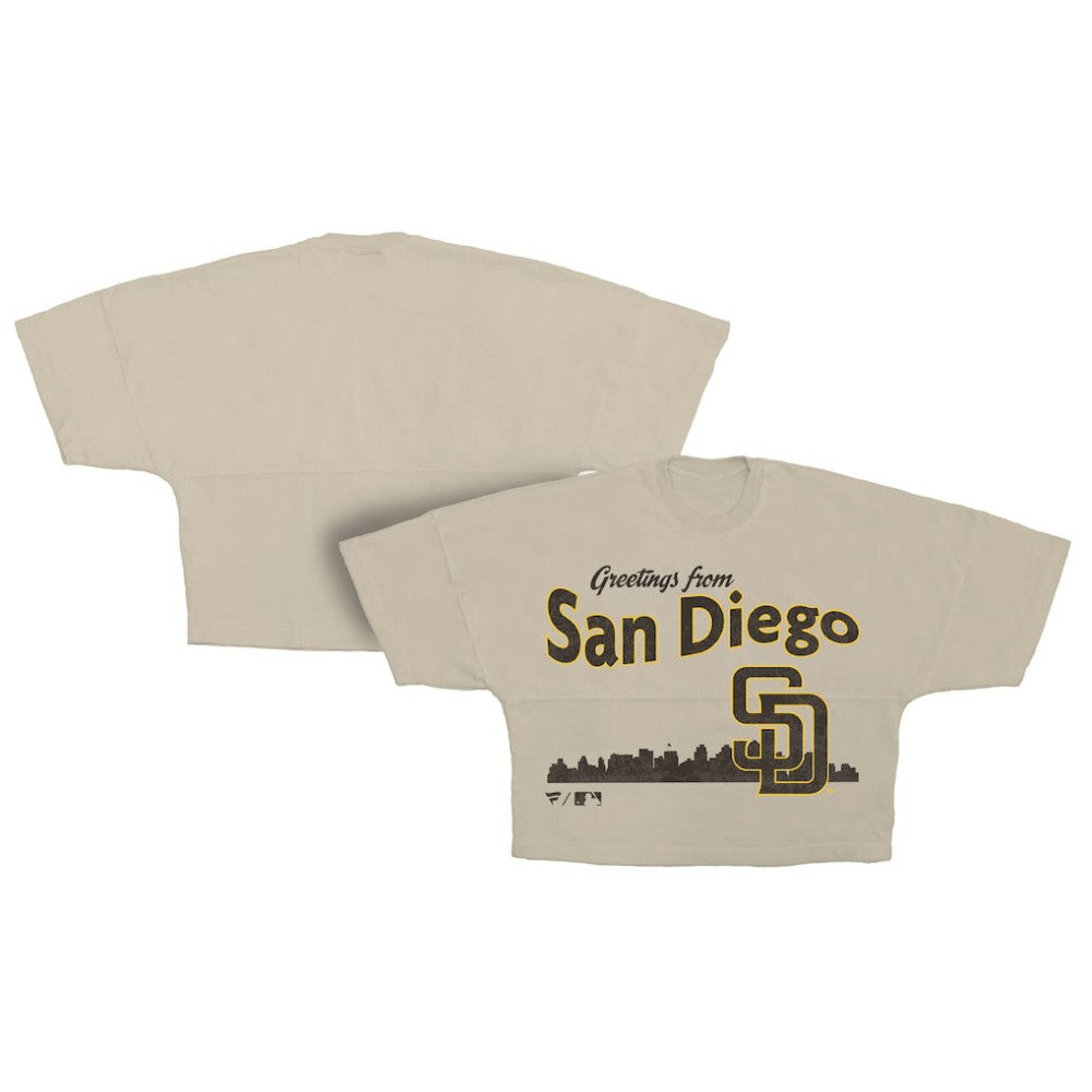 San Diego Padres Fanatics Women's Skyline Crop T-Shirt Discount