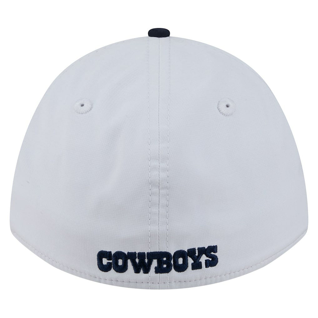 Dallas Cowboys New Era Patch 39THIRTY A-Frame M-Crown Perforated Flex Hat - White/Navy - NFL
