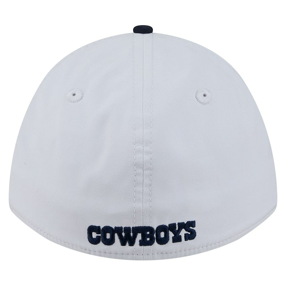 Dallas Cowboys New Era Patch 39THIRTY A-Frame M-Crown Perforated Flex Hat - White/Navy - NFL