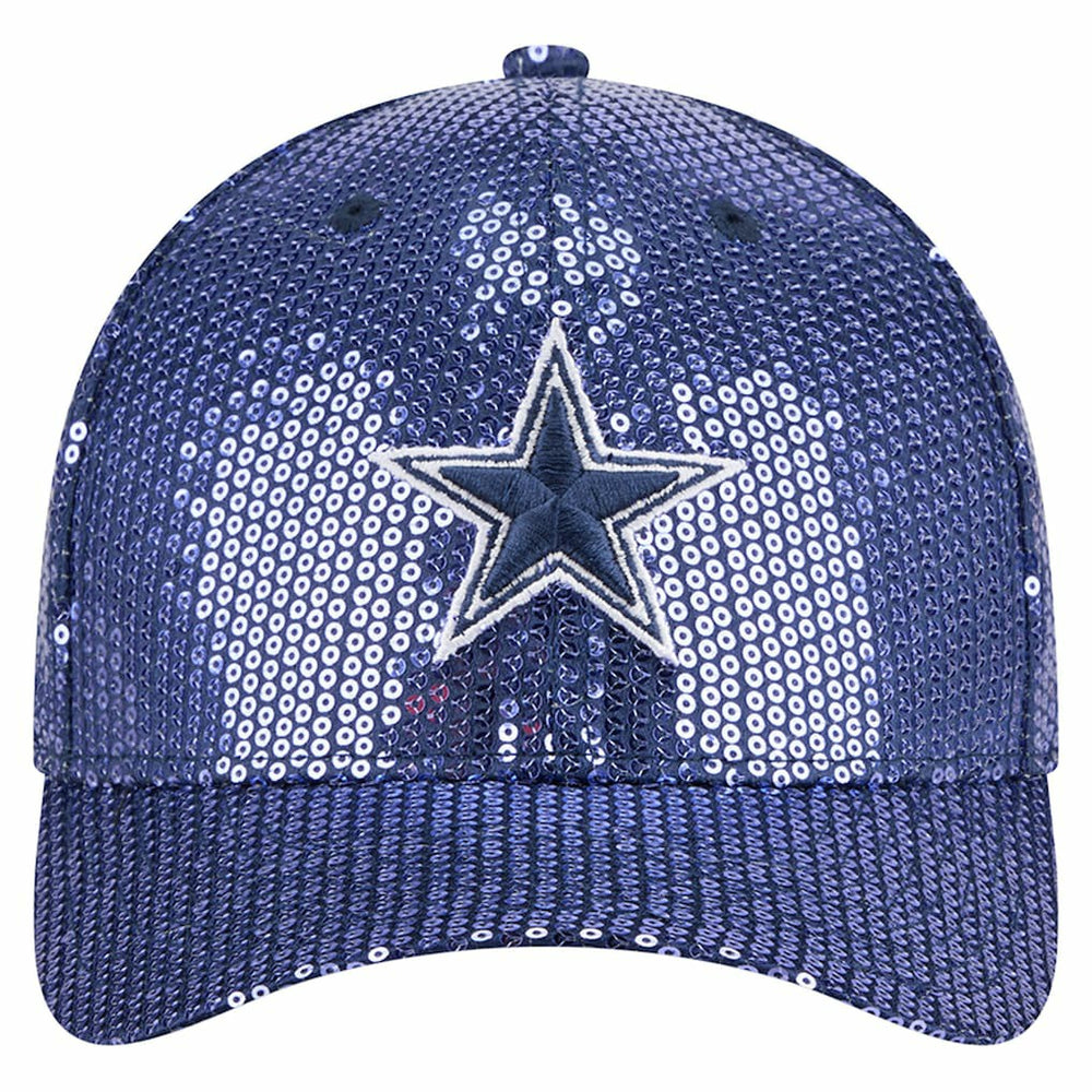 Dallas Cowboys New Era Women's Sequin 9FORTY Adjustable Hat - Navy - NFL