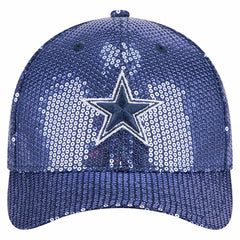 Dallas Cowboys New Era Women's Sequin 9FORTY Adjustable Hat - Navy - NFL