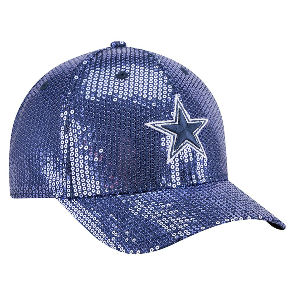 Dallas Cowboys New Era Women's Sequin 9FORTY Adjustable Hat - Navy - NFL