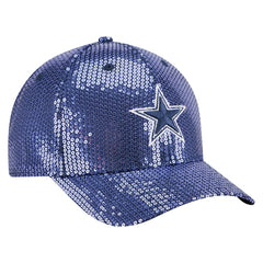 Dallas Cowboys New Era Women's Sequin 9FORTY Adjustable Hat - Navy - NFL