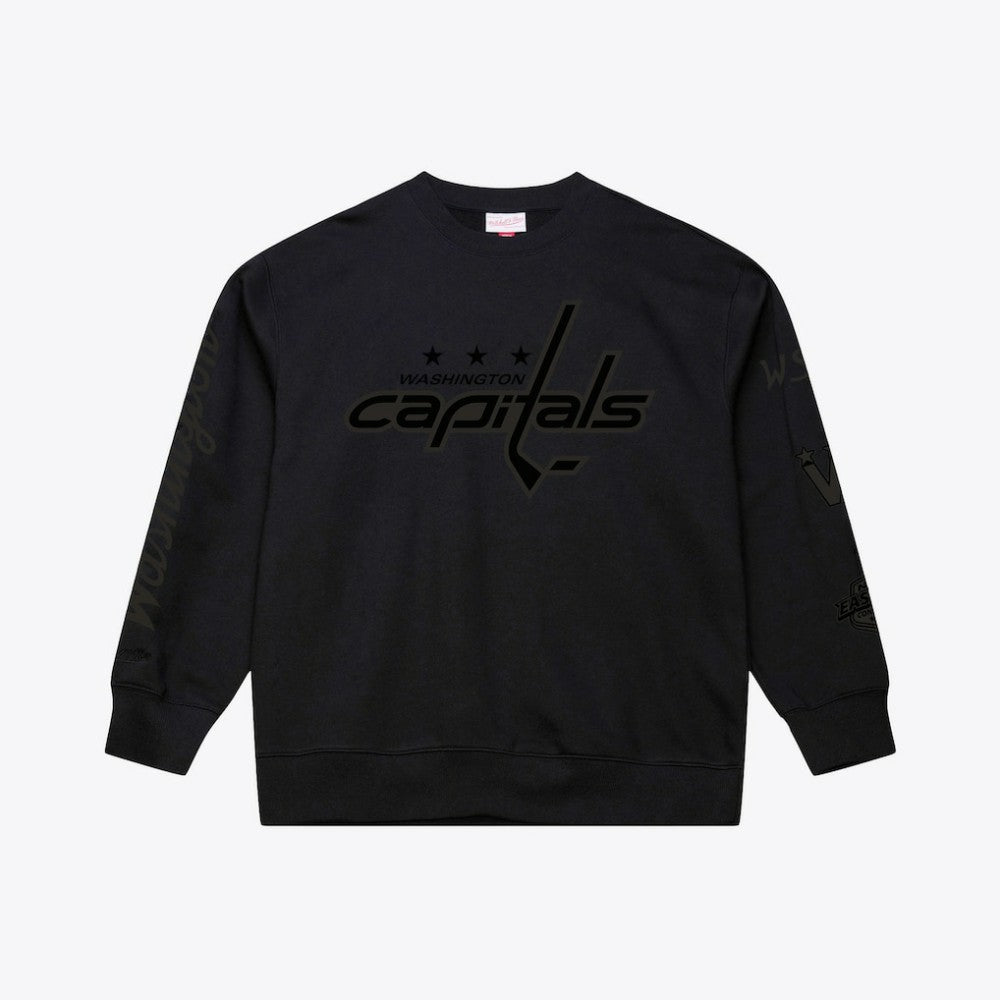 Washington Capitals Mitchell & Ness Phantom Fleece Crew Neck Sweatshirt - Black | NHL sale