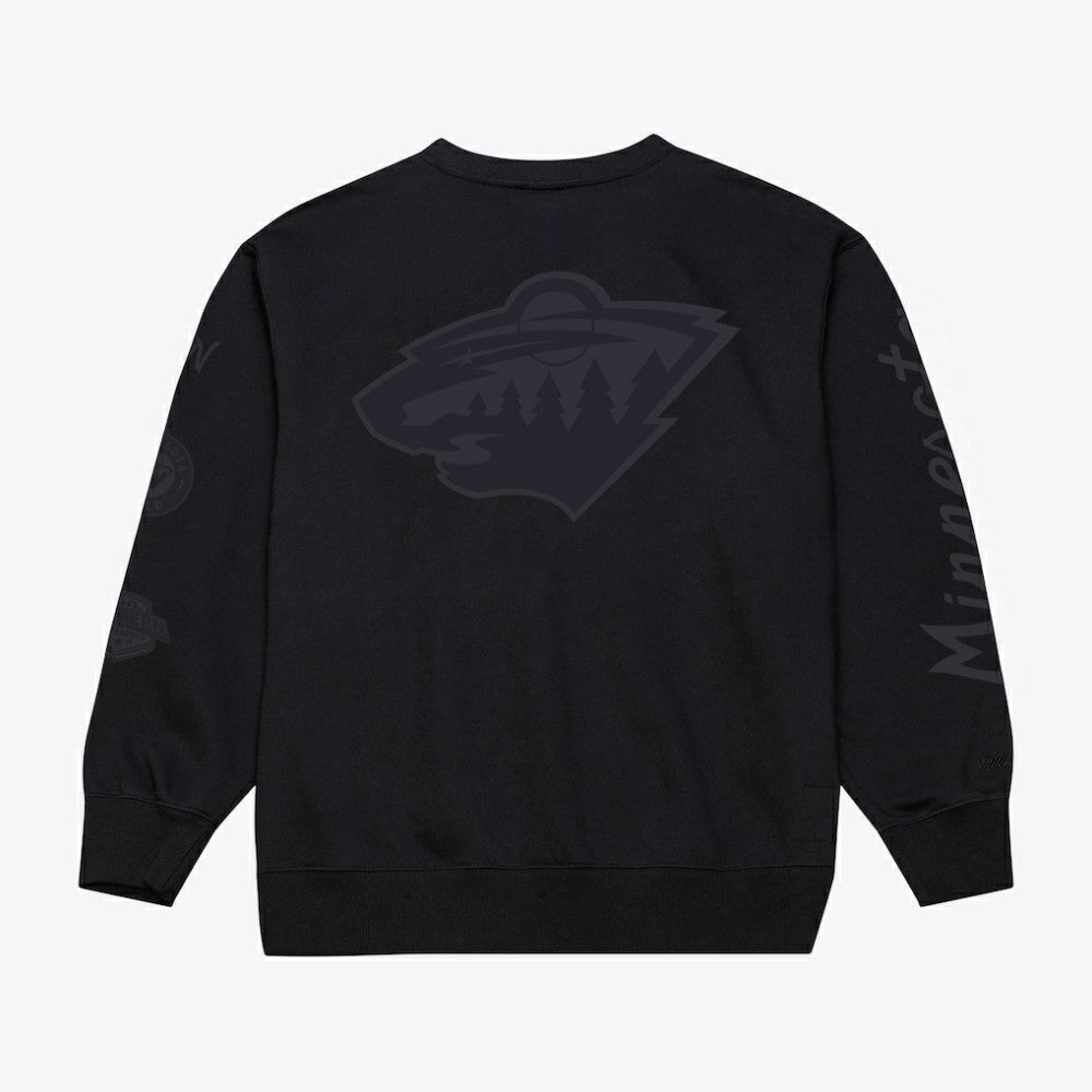Minnesota Wild Mitchell & Ness Phantom Fleece Crew Neck Sweatshirt - Black | NHL online