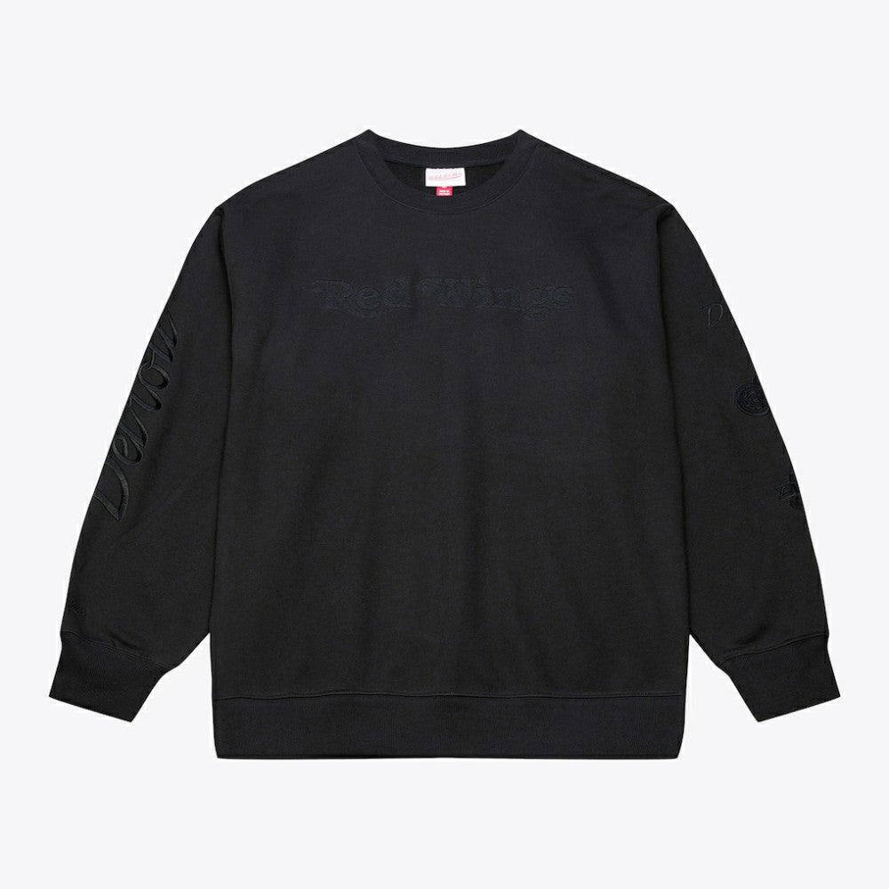 Detroit Red Wings Mitchell & Ness Phantom Fleece Crew Neck Sweatshirt - Black | NHL on sale