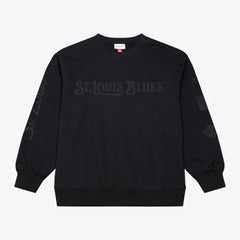 St. Louis Blues Mitchell & Ness Phantom Fleece Crew Neck Sweatshirt - Black | NHL Lifestyle