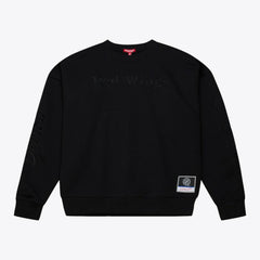 Detroit Red Wings Mitchell & Ness Unisex Phantom Fleece Crew Neck Sweatshirt - Black | NHL Clearance