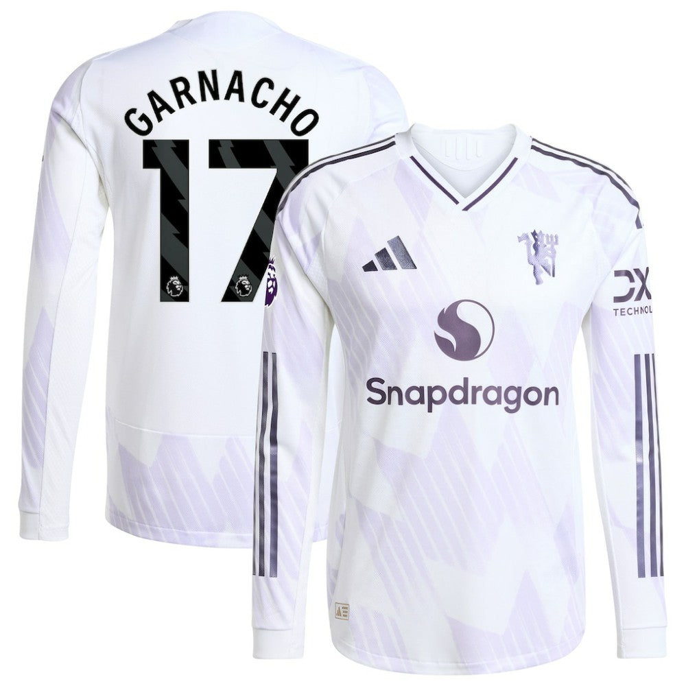 Adidas - Alejandro Garnacho Manchester United 2025/26 Away Long Sleeve Player Jersey - White