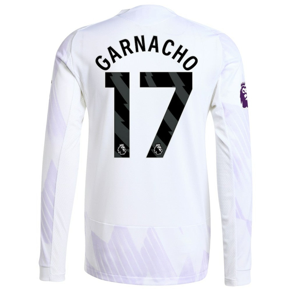 Adidas - Alejandro Garnacho Manchester United 2025/26 Away Long Sleeve Player Jersey - White